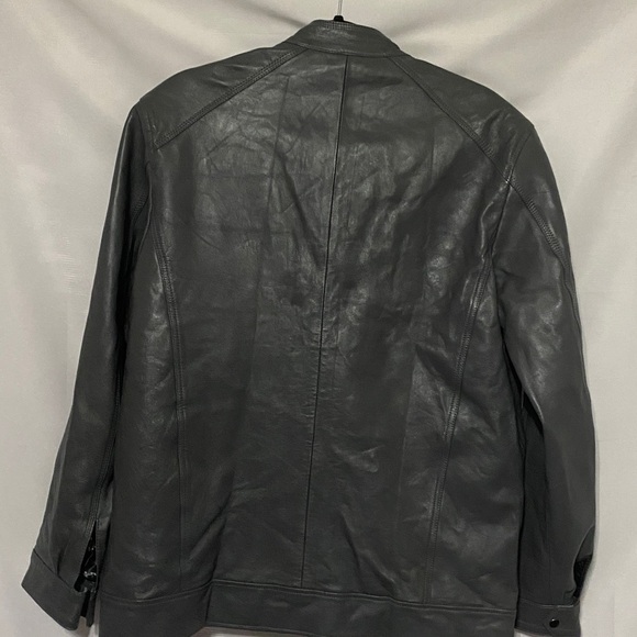 EAST INDIA LEATHER CO WO SIZE XL GRAY Leather Jacket with Zipper Details EUC - Picture 10 of 11
